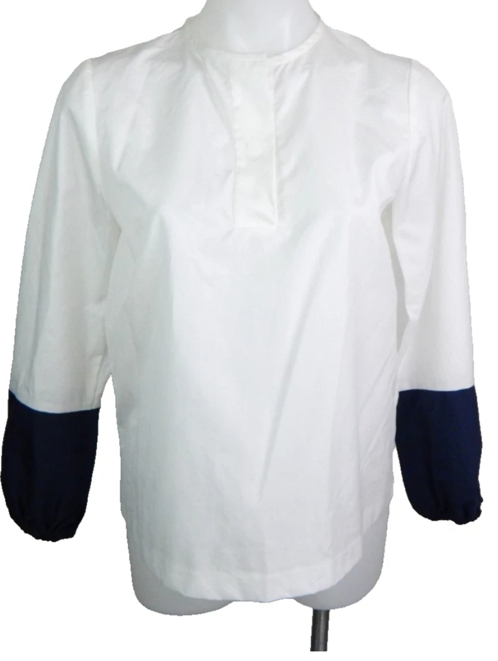 Argent Split Neck Color Block Blouse‎